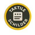 Barrierefreie Schilder mit taktiler Profilschrift und Braille zur Orientierung für blinde und sehbehinderte Menschen